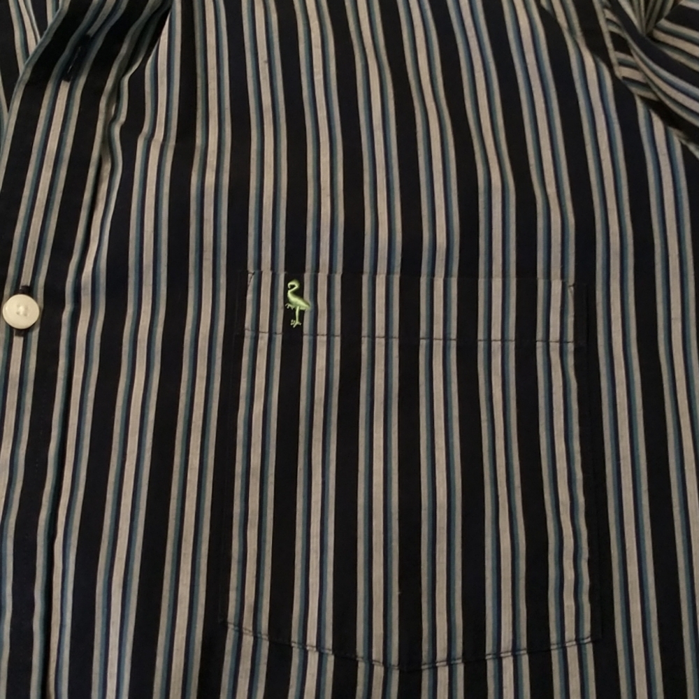 Like new! Taylorbyrd men's LS shirt blue striper, sx L - Picture 6 of 8